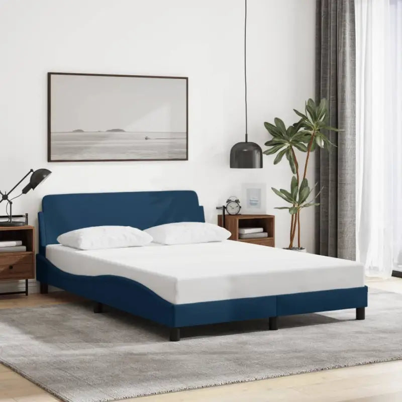 Bedframe met hoofdeinde en multiplex lattenbodem voor goede nachtrust - Blauw / 140 x 190 cm - Bedden & bedframes