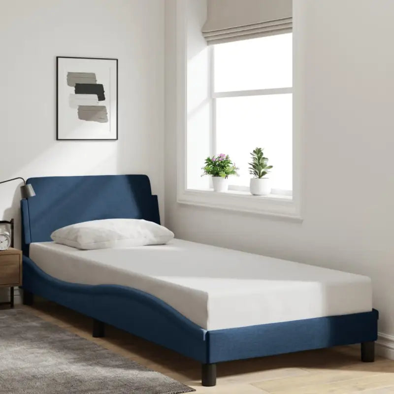Bedframe met hoofdeinde en multiplex lattenbodem voor goede nachtrust - Blauw / 90 x 190 cm - Bedden & bedframes