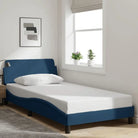 Bedframe met hoofdeinde en multiplex lattenbodem voor goede nachtrust - Blauw / 100 x 200 cm - Bedden & bedframes