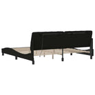 Bedframe met LED-verlichting en ademend vermogen in zwart materiaal - Bedden & bedframes