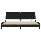 Bedframe met LED-verlichting en ademend vermogen in zwart materiaal - Bedden & bedframes
