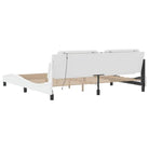 Bedframe met LED-verlichting en multiplex lattenbodem in wit materiaal - Bedden & bedframes