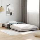 Bedframe met metalen poten en multiplex lattenbodem van bewerkt hout - Grijs sonoma / 75 x 190 cm / 14.5 cm - Bedden &