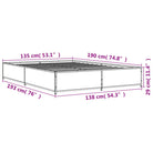 Bedframe met metalen poten en multiplex lattenbodem van bewerkt hout - Bedden & bedframes
