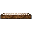 Bedframe met metalen poten en multiplex lattenbodem van bewerkt hout - Bedden & bedframes