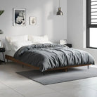 Bedframe met metalen poten en multiplex lattenbodem voor goede nachtrust - bruin eikenkleur / 120 x 190 cm - Bedden &