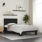 Bedframe met multiplex lattenbodem en bewerkt hout voor een goede nachtrust - Zwart / 90 x 200 cm - Bedden & bedframes
