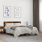 Bedframe met multiplex lattenbodem en bewerkt hout voor een goede nachtrust - Gerookt eiken / 120 x 190 cm - Bedden &