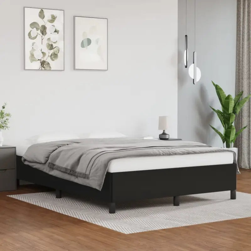 Bedframe met multiplex lattenbodem en duurzaam kunstleer - Zwart / 140 x 200 cm / 35 cm - Bedden & bedframes
