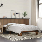 Bedframe met multiplex lattenbodem van bewerkt hout voor stevige slaap - Gerookt eiken / 75 x 190 cm - Bedden &