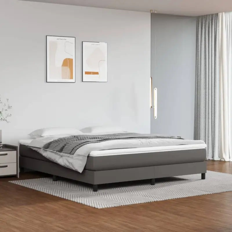 Bedframe met multiplex lattenbodem voor een comfortabele slaapervaring - Grijs / 180 x 200 cm / 25 cm - Bedden &