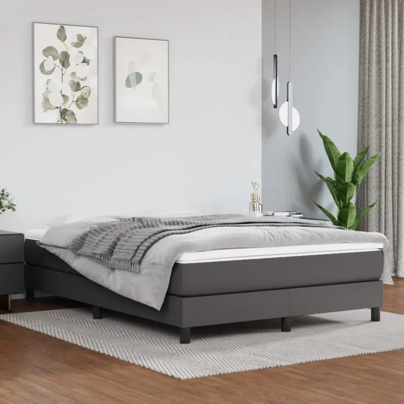 Bedframe met multiplex lattenbodem voor een comfortabele slaapervaring - Grijs / 140 x 200 cm / 25 cm - Bedden &