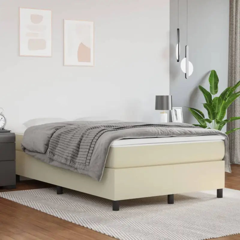 Bedframe met multiplex lattenbodem voor een comfortabele slaapervaring - Crème / 120 x 200 cm / 35 cm - Bedden &