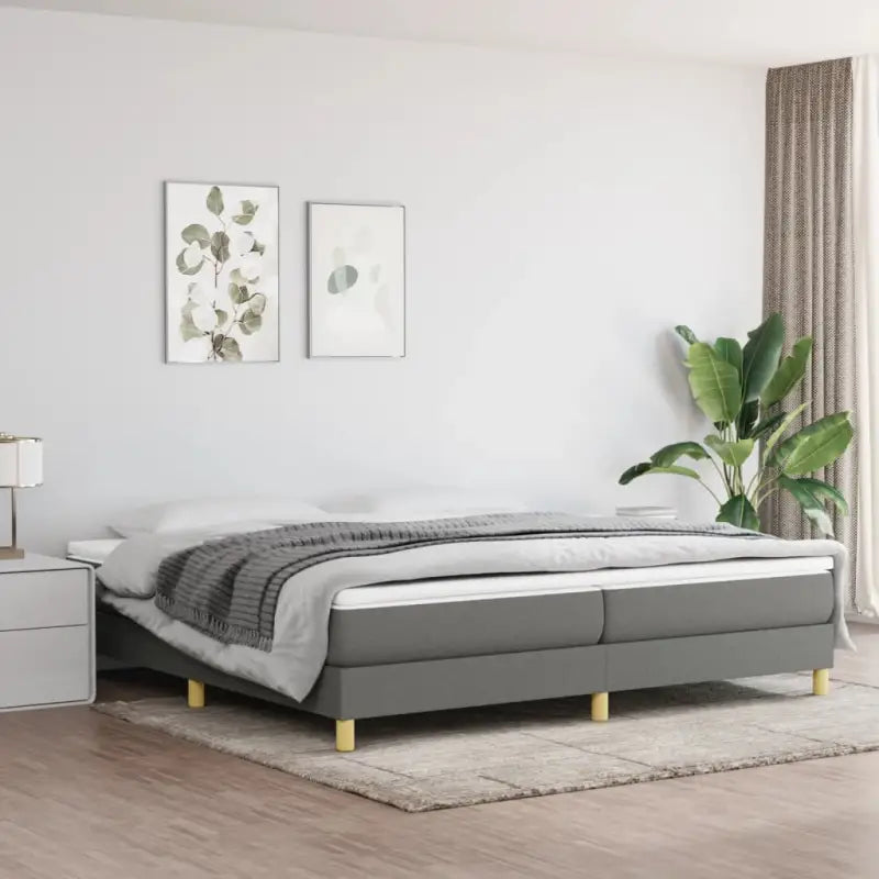 Bedframe met multiplex lattenbodem voor een comfortabele nachtrust - Donkergrijs / 200 x 200 cm / 25 cm - Bedden &
