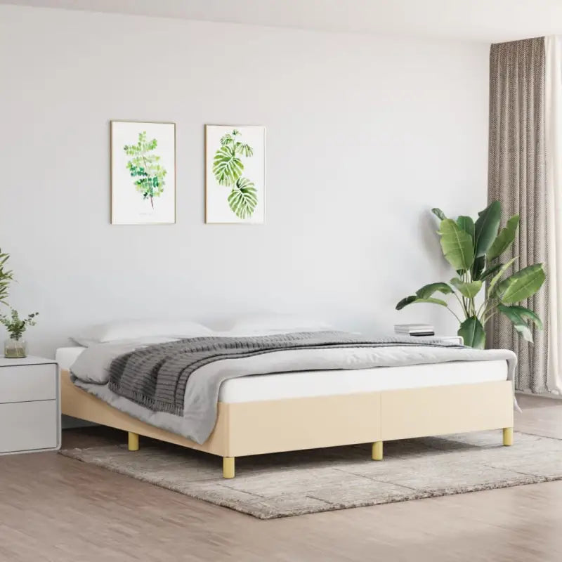 Bedframe met multiplex lattenbodem voor een comfortabele nachtrust - Crème / 160 x 200 cm / 35 cm - Bedden & bedframes