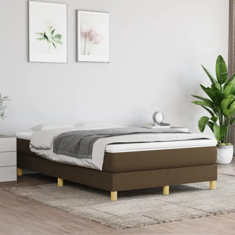 Bedframe met multiplex lattenbodem voor een comfortabele nachtrust - Donkerbruin / 120 x 200 cm / 25 cm - Bedden &