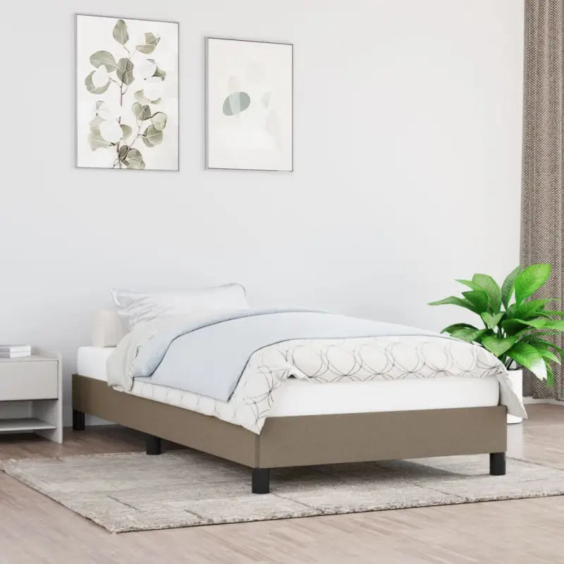 Bedframe met multiplex lattenbodem voor een stevige ademende slaapplaats - Taupe / 80 x 200 cm / 25 cm - Bedden &