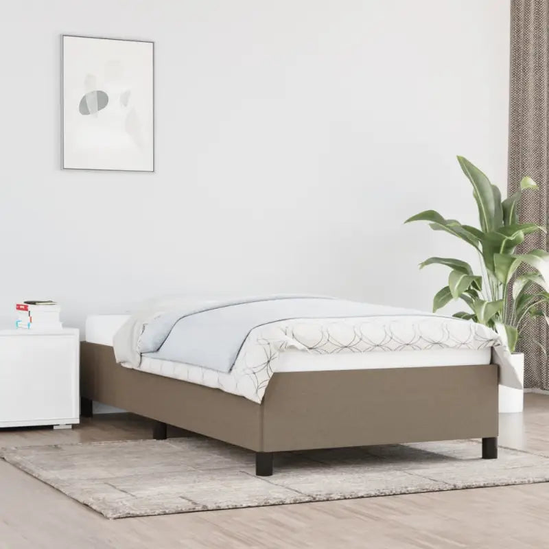 Bedframe met multiplex lattenbodem voor een stevige ademende slaapplaats - Taupe / 90 x 200 cm / 35 cm - Bedden &