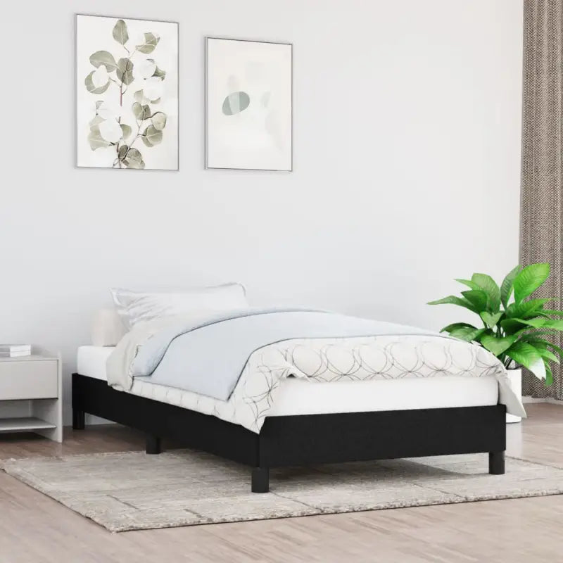 Bedframe met multiplex lattenbodem voor een stevige ademende slaapplaats - Zwart / 100 x 200 cm / 25 cm - Bedden &