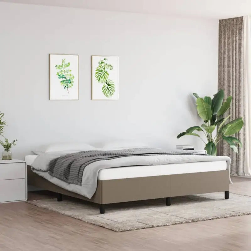 Bedframe met multiplex lattenbodem voor een stevige ademende slaapplaats - Taupe / 160 x 200 cm / 35 cm - Bedden &