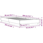 Bedframe van bewerkt hout in grijs sonoma voor een stabiele slaapkamer - Bedden & bedframes