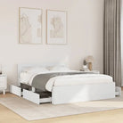 Bedframe van bewerkt hout voor een comfortabele slaapkamer - Wit / 140 x 190 cm - Bedden & bedframes