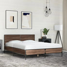 Bedframe van bewerkt hout voor een stabiele en duurzame slaapruimte - bruin eikenkleur / 120 x 200 cm - Bedden &