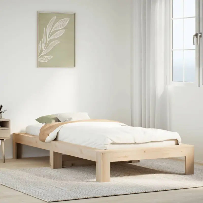 Bedframe van massief grenenhout met extra opbergruimte - Naturel / 90 x 200 cm - Bedden & bedframes
