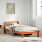 Bedframe van massief grenenhout met extra opbergruimte voor elke slaapkamer - Wasbruin / 90 x 190 cm - Bedden &