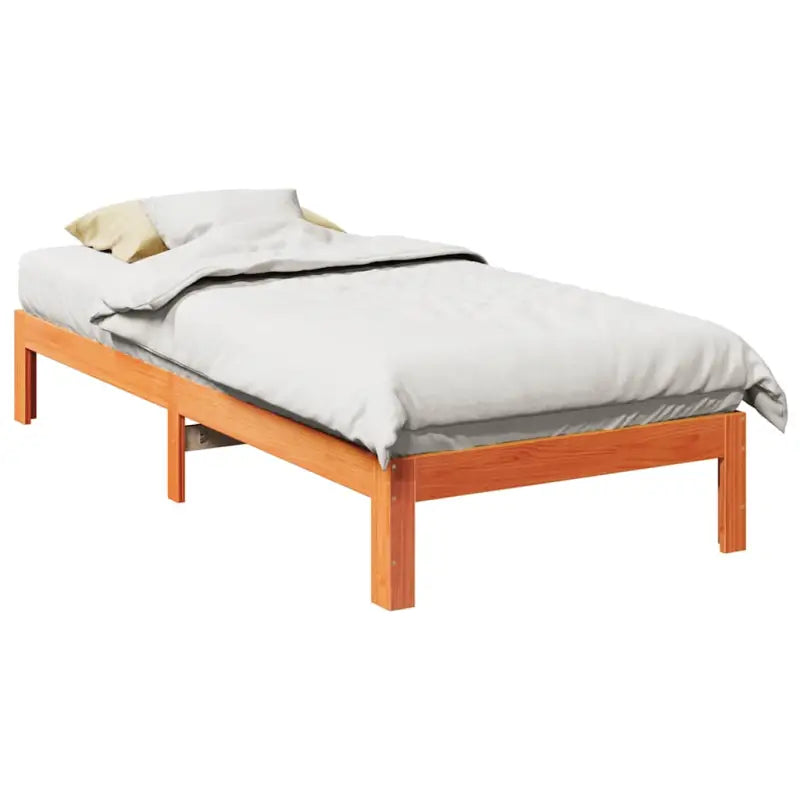 Bedframe van massief grenenhout met voorgeboorde gaten voor een goede nachtrust - Wasbruin / 80 x 200 cm - Bedden &