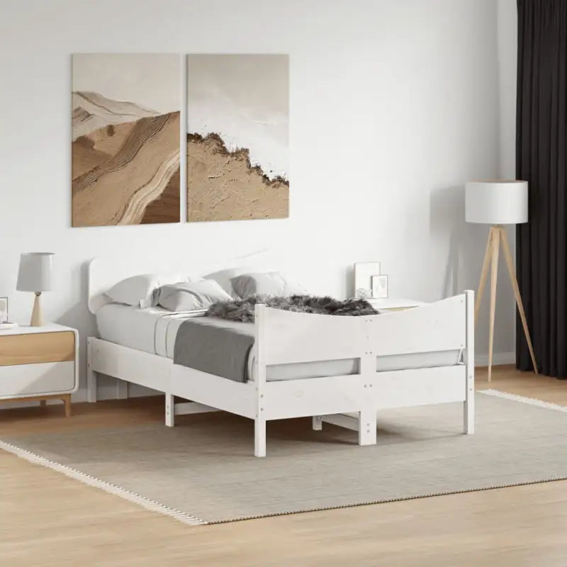 Bedframe van massief grenenhout voor een goede nachtrust - Wit / 120 x 200 cm - Bedden & bedframes
