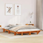 Bedframe van massief grenenhout voor een stabiele en duurzame slaapkamer - Wasbruin / 120 x 200 cm - Bedden & bedframes