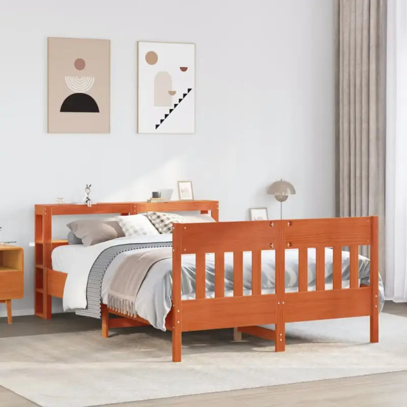 Bedframe van massief grenenhout voor een stabiele nachtrust - Wasbruin / 120 x 190 cm - Bedden & bedframes