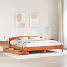 Bedframe van massief grenenhout voor een stabiele slaapkamer basis - Wasbruin / 200 x 200 cm - Bedden & bedframes