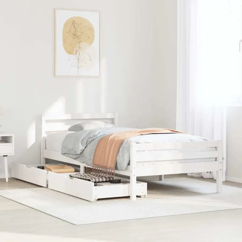 Bedframe van massief grenenhout voor een stabiele slaapplek - Wit / 90 x 190 cm - Bedden & bedframes