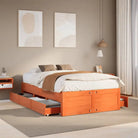 Bedframe van massief grenenhout voor stevige en duurzame slaapcomfort - Wasbruin / 120 x 190 cm - Bedden & bedframes