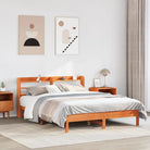 Bedframe van massief grenenhout voor stevige en duurzame slaapruimte - Wasbruin / 150 x 200 cm - Bedden & bedframes