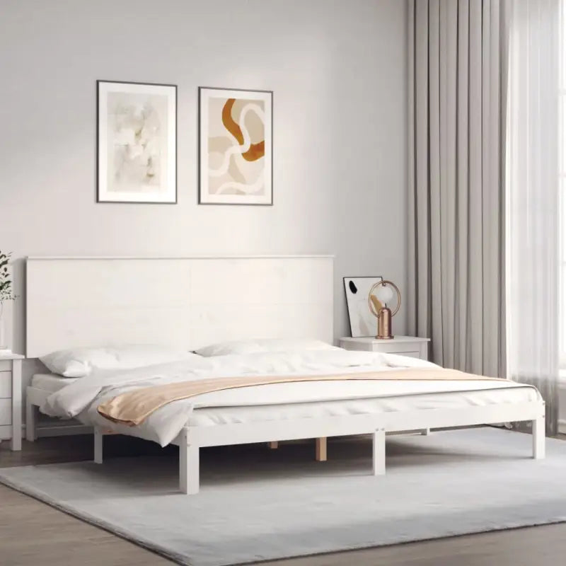 Bedframe van massief grenenhout voor uitstekende ondersteuning en stijl - Wit / 200 x 200 cm - Bedden & bedframes