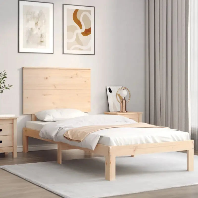 Bedframe van massief grenenhout voor uitstekende ondersteuning en stijl - Naturel / 75 x 190 cm - Bedden & bedframes