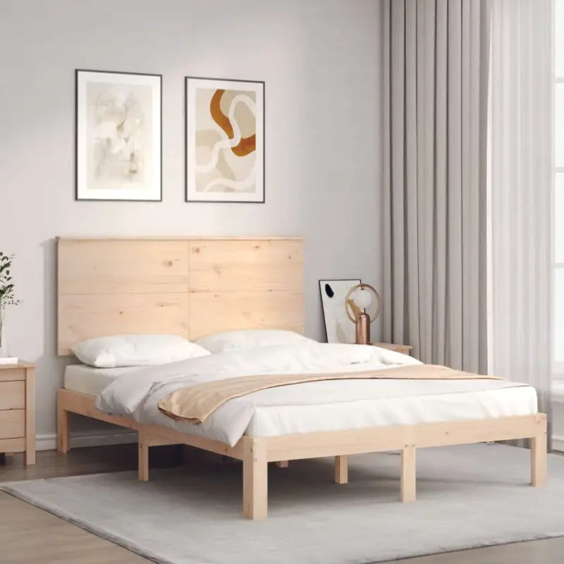 Bedframe van massief grenenhout voor uitstekende ondersteuning en stijl - Naturel / 120 x 200 cm - Bedden & bedframes