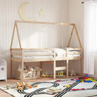 Bedhuisje voor kinderen van massief grenenhout met open zijdeur - Naturel / 199 x 80.5 x 88 cm - Accessoires voor bedden