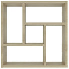 Beeldhouwd bewerkt hout wandplank met modern strak ontwerp - Sonoma eiken / 1 - Wandplanken