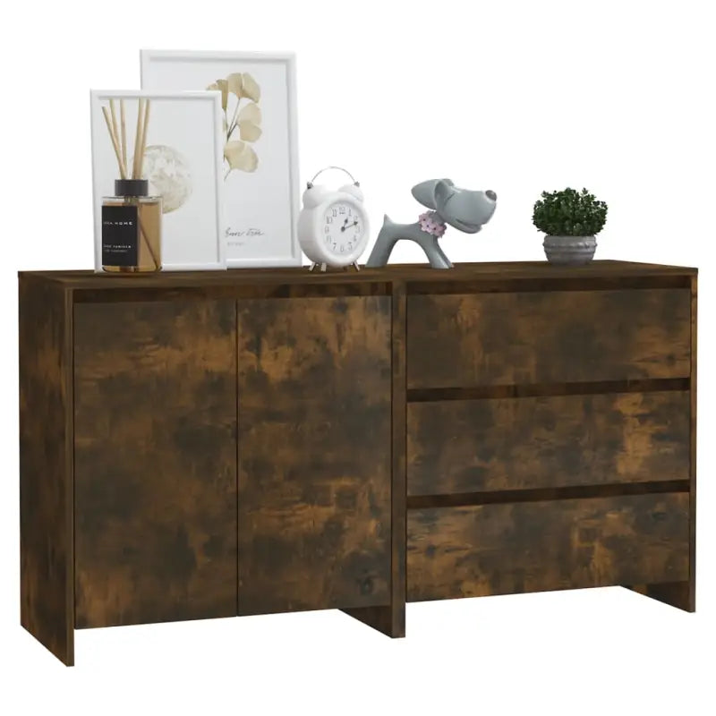 Behandeld bewerkt hout dressoir met ruime afmetingen voor opbergruimte - Dressoirs & buffetkasten
