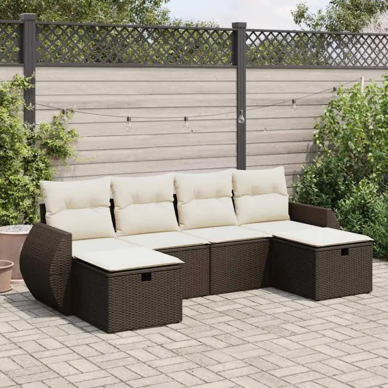 Beige Lounge Banken van Gepoedercoat Staal voor Buitenruimte - Bruin en crème / met opbergruimte - Tuinsets