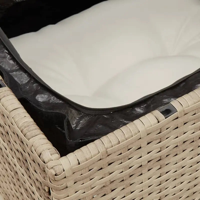 Beige loungeset met gepoedercoat staal en waterdichte tas voor buiten - Tuinsets