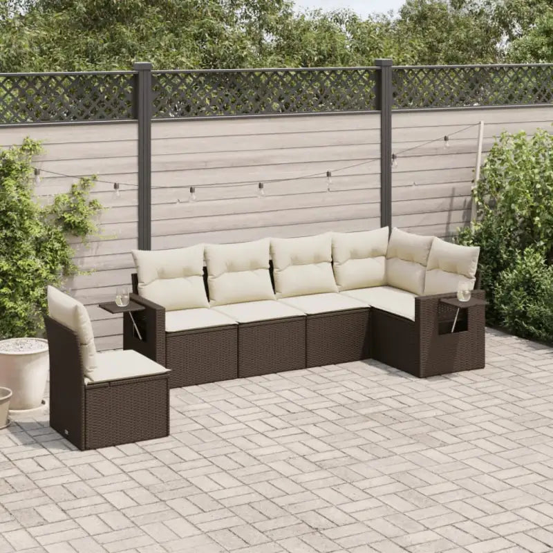 Beige loungeset met gepoedercoat staal en waterdichte tas voor tuin of terras - Bruin en crème / Zonder tafel - Tuinsets