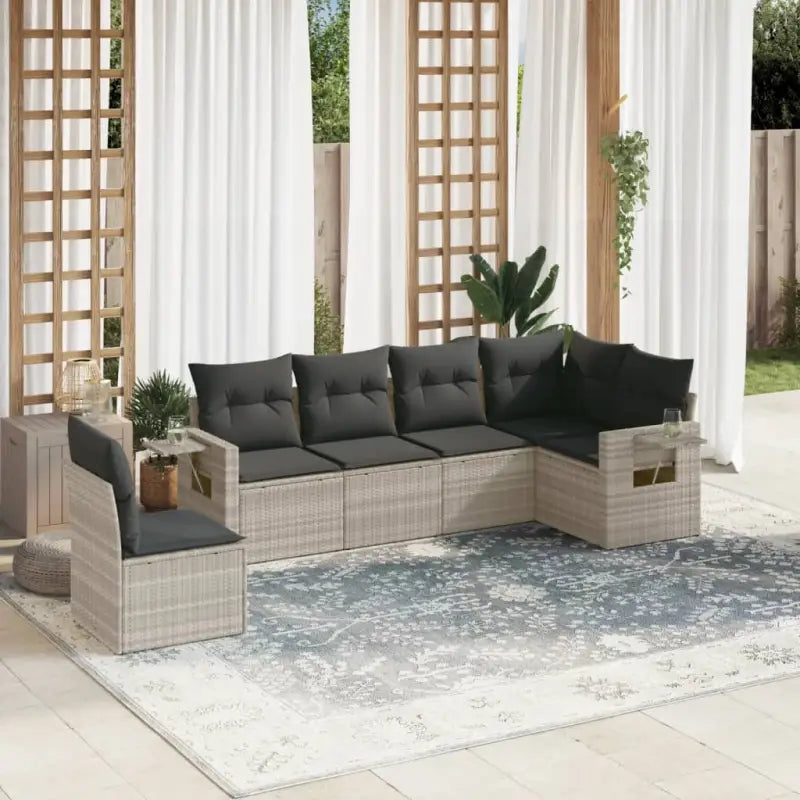 Beige loungeset met gepoedercoat staal en waterdichte tas voor tuin of terras - Lichtgrijs / Zonder tafel - Tuinsets