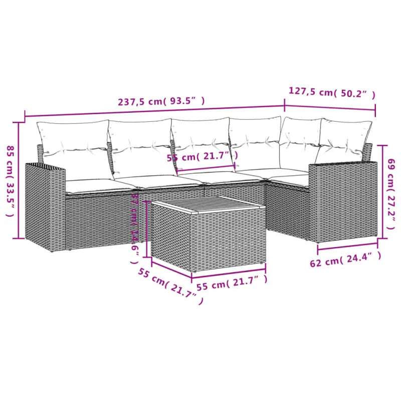 Beige loungeset met gepoedercoat staal voor jouw tuin of terras - Tuinsets