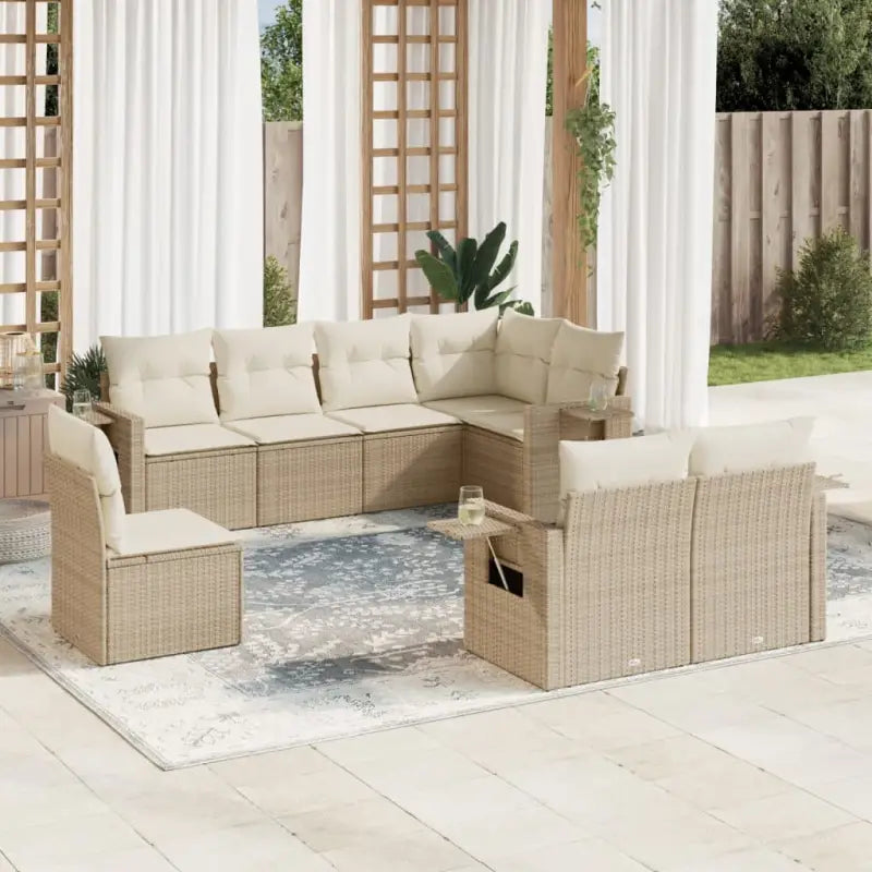 Beige Loungeset met Waterdichte Tas en Gepoedercoat Staal voor Buiten - beige en crèmekleurig / Zonder tafel - Tuinsets