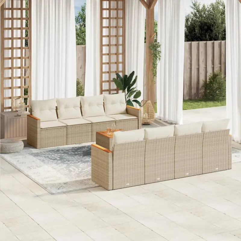Beige loungeset met waterdichte tas en gepoedercoat staal voor buiten - beige en crèmekleurig - Tuinsets